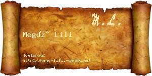Megó Lili névjegykártya